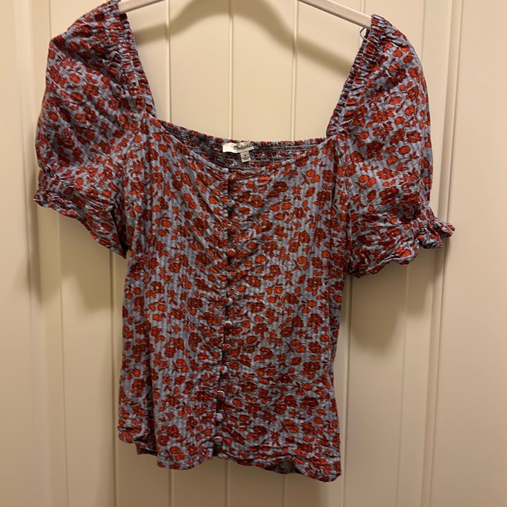 Madewell, floral short sleeve top